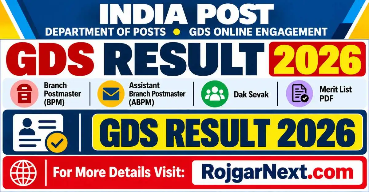 India Post GDS Result 2026 first merit list PDF and result update banner.